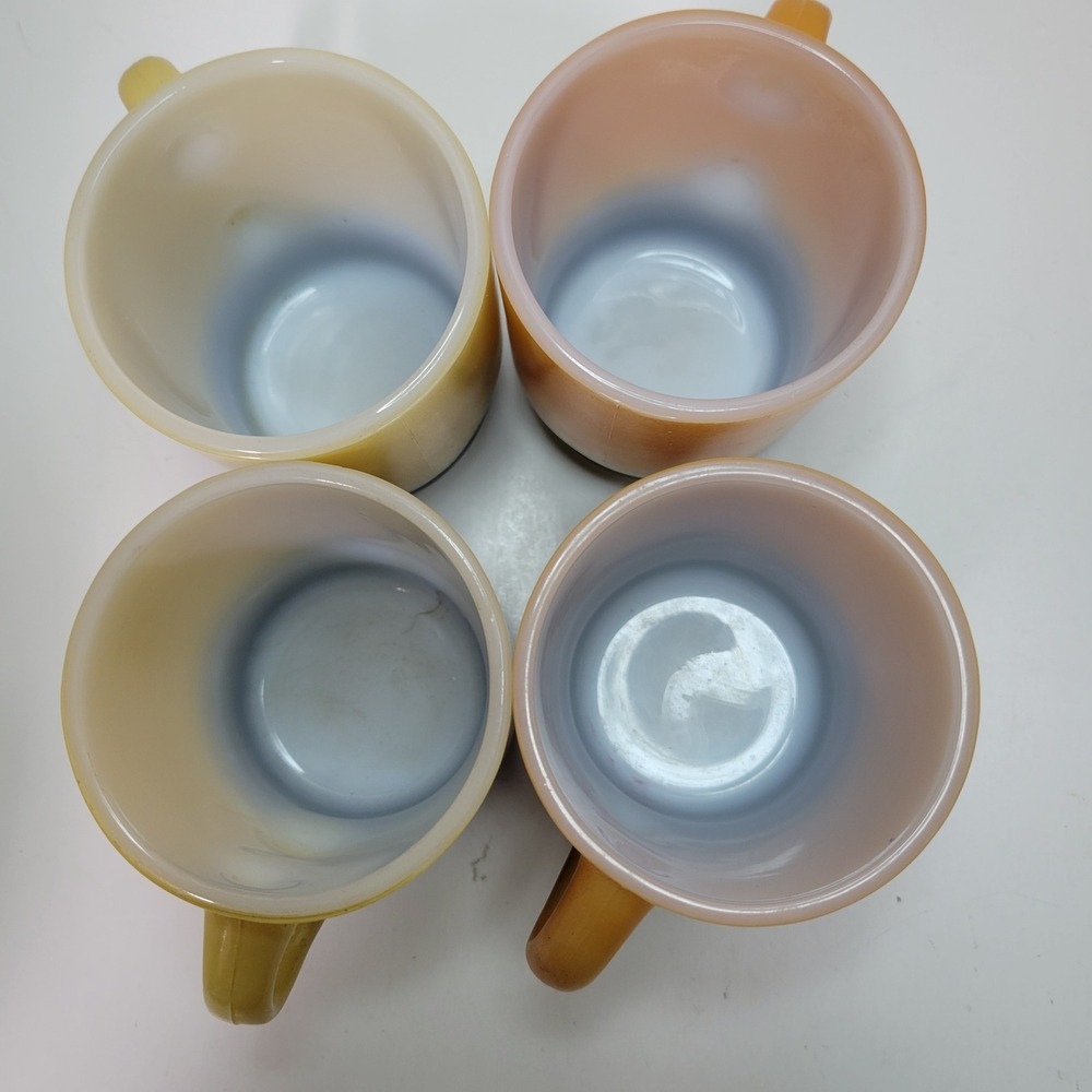 Anchor Hocking Fire King Mugs Set of 4 Ombre Fade Coffee Tea Cups - Picture 3 of 4